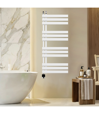 Oppio 115x60 cm - Hybride handdoekradiator Elite Future Oppio wit (RAL 9016) 844W