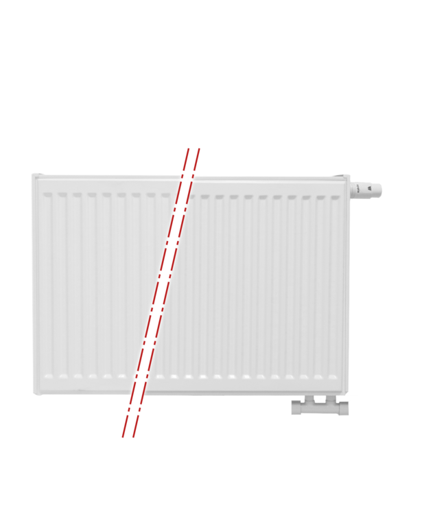  30x40 cm Type 22 - 471 Watt - Oppio Paneelradiator Compact 6 geribbelde voorzijde - Wit (Ral 9016)