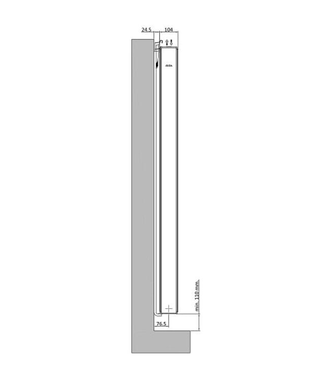  160x50 cm Type 22 - 2616 Watt - Duo Hybride Verticale radiator met Wifi functie - gegroefde voorzijde - Mat Zwart (Ral 9005)