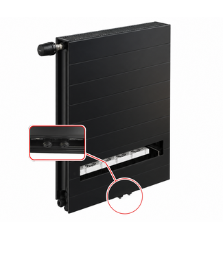 ECA 90x80 cm Type 11 8+ Hybride - 1518 Watt - ECA radiateur à panneaux avec 8 raccords - face avant rainurée - Noir ECA 90x80 cm Type 11 8+ Hybride - 1518 Watt - ECA radiateur à panneaux avec 8 raccords - face avant rainurée - Noir