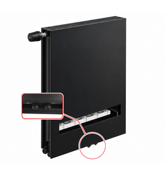 ECA 90x60 cm Type 11 8+ Hybride - 1139 Watt - ECA radiateur à panneaux avec 8 raccords - face avant lisse - Noir