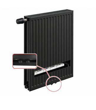 ECA 90x80 cm Type 11 8+ Hybride - 1518 Watt - ECA radiateur à panneaux avec 8 raccords - face avant nervurée - Noir ECA 90x80 cm Type 11 8+ Hybride - 1518 Watt - ECA radiateur à panneaux avec 8 raccords - face avant nervurée - Noir