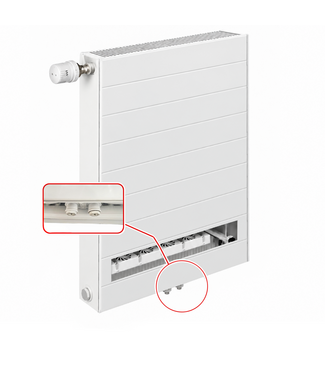 ECA 90x80 cm Type 11 8+ Hybride - 1518 Watt - ECA radiateur à panneaux avec 8 raccords - face avant rainurée - Blanc