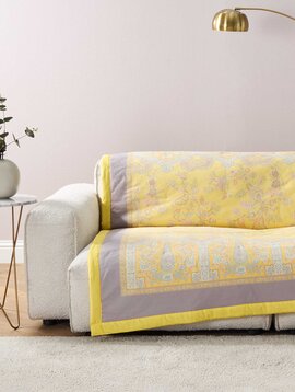 Bassetti Plaid  Indian roses  limone, 135/190 cm