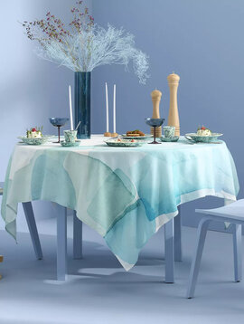 Garnier Thiebaut Tischdecke  Aqua mineral , 155/260 cm