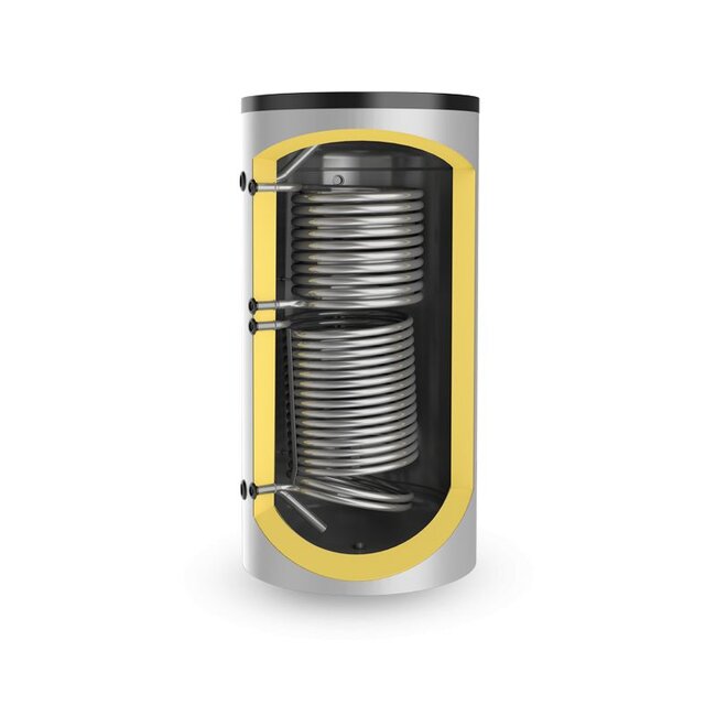 ELDOM Green Line Buffervat 1000 liter, 2 warmtewisselaars, niet geëmailleerd