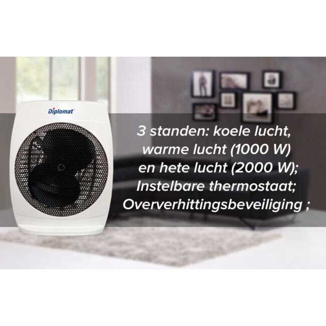 Diplomat Quality of Life Hete lucht kachel 3010 met ventilator