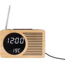 Karlsson Alarmklok Retro - Radio - Bamboe