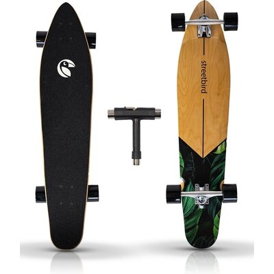 Merkloos Longboard - Cruiser - van Esdoornhout - 100cm - Groen