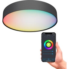 Slimme Plafondlamp - Smart Plafonnière 40cm - RGB en Warm Wit - Zwart