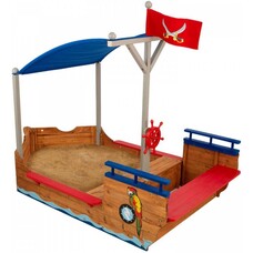 KidKraft Houten Piratenzandboot met zonnescherm