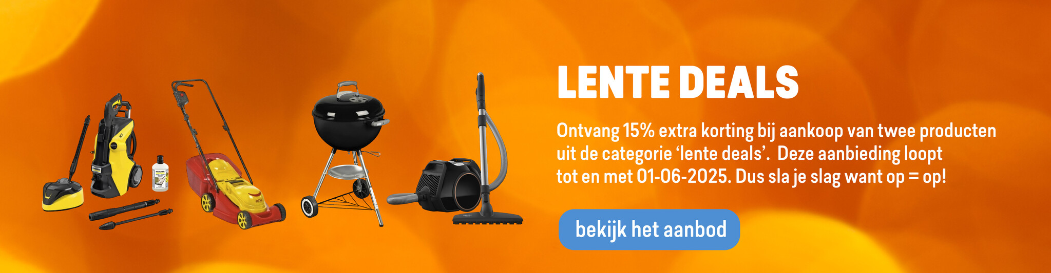 Banner Lente Deals 15% korting bij aankoop van 2 producten