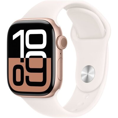 Apple Watch Series 10 - 42mm - Rose Gold - Light Blush Sportbandje - M/L
