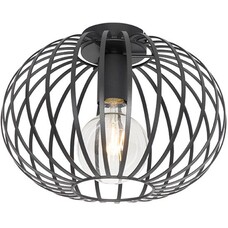 QAZQA Plafondlamp Johanna - Ø30 cm - Zwart