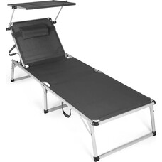 Park Valley Opvouwbare Ligstoel - 193 cm - Antraciet