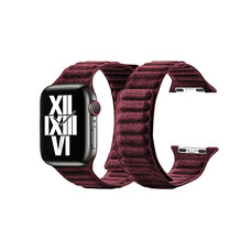 Alcanside Bandje Apple Watch 42/44/45/49mm - Alcantara - Rood