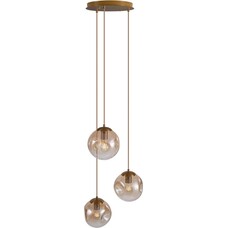 QAZQA Plafondlamp Douglass - 3-lichts - Messing