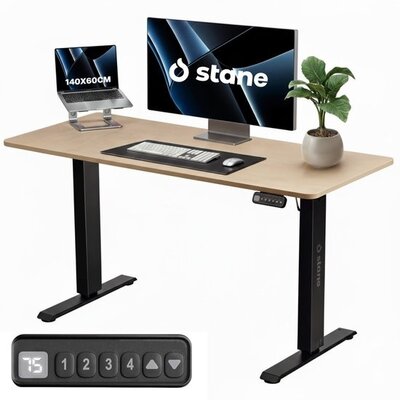 Stane Elektrisch Zit-Sta Bureau - 140x60 cm - Eiken