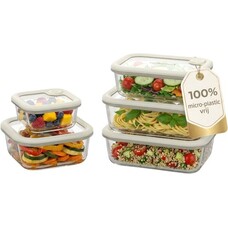 Safecourt Kitchen Glazen Vershoudbakjes - 5-delig