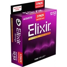 Elixir Snarenset Acoustic Phosphor Bronze - 12-53 - 3-pack