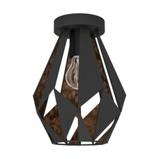 Eglo Plafondlamp LED - Carlton 1 - Zwart/Koper
