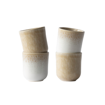 fonQ Keramische Mokken - 4 stuks - Beige