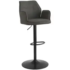 Leen Bakker Barkruk Raffy - 2 stuks - Antraciet