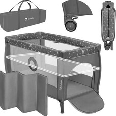 Lionelo Campingbedje Stefi Plus - 4-in-1 - Grijs