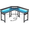 Lugia Gaming Hoekbureau LED - 130x78x48 cm - Carbon/Zwart