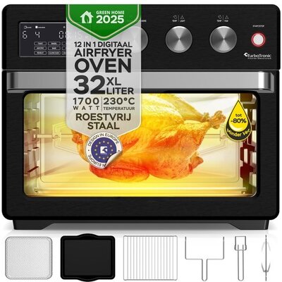 TurboTronic Airfryer XXL & Oven - 32L - AF32DRD - Zwart
