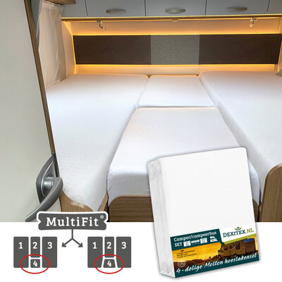 Dexitex Hoeslakenset voor Camper/Caravan - Wit