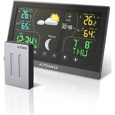 AXIMO Weerstation + Buitensensor - Zwart/Zilver