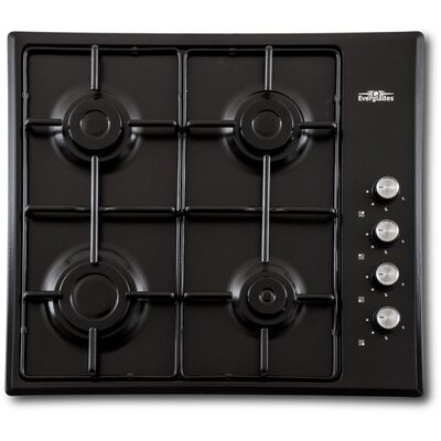 Everglades Gaskookplaat Inbouw 60cm - EVBI8410 - Zwart