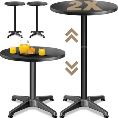 Casaria Statafel Set - 2 stuks - Zwart