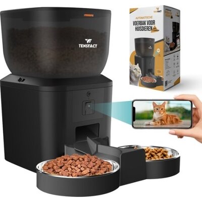Tensfact Automatische Voerbak Duo - Zwart
