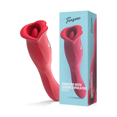 Teazers Vibrator met Lik Stimulator - Rood