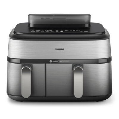 Philips Dubbele Airfryer 9L - NA555/00 - Zilver