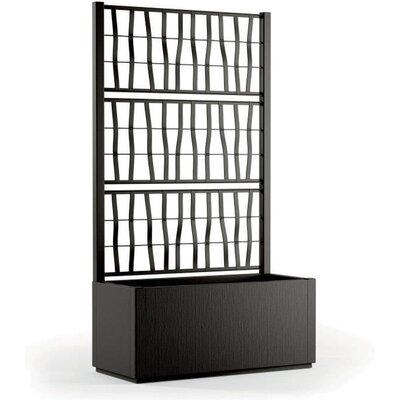 Stefanplast Plantenbak met Latwerk - 80×36×140 cm - Grafiet