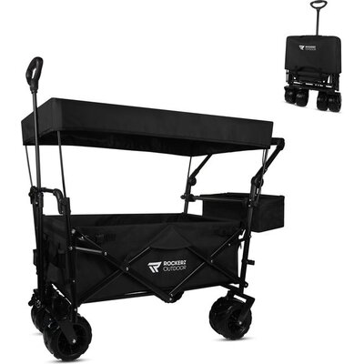 Rockerz Bolderkar met Dak 120L - Zwart