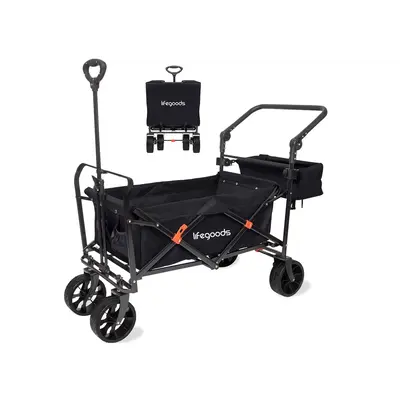 LifeGoods Bolderkar 90L - Zwart