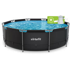 Virtufit Zwembad met Filterpomp - Ø366x100 cm - Antraciet