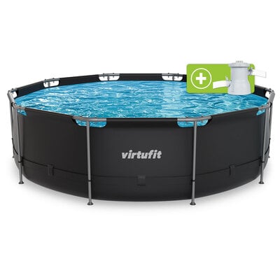 Virtufit Zwembad met Filterpomp - Ø366x100 cm - Antraciet