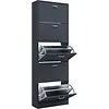 VCM Schoenenkast Sipos XL - 170x59x22 cm - Antraciet