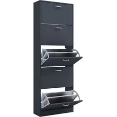 VCM Schoenenkast Sipos XL - 170x59x22 cm - Antraciet