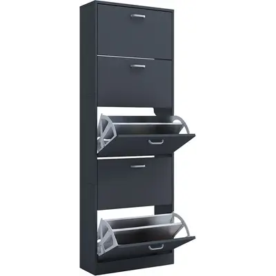 VCM Schoenenkast Sipos XL - 170x59x22 cm - Antraciet