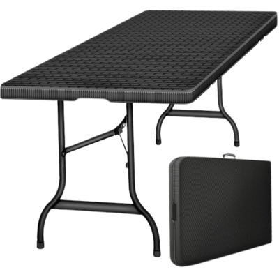 Lenx Vouwtafel 180x75x74 cm - Zwart
