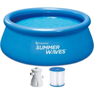 Summer Waves Zwembad met Filterpomp - ⌀244x76 cm