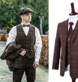 Shelby Brothers collection by Orange Fire Brown Overcheck Twill tweed 3-delig pak
