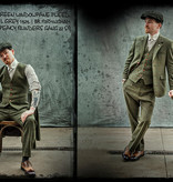 Shelby Brothers collection by Orange Fire 3-delig tweed pak Olive Green Windowpane