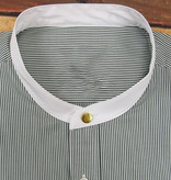 Revival 1920 Authentic Green Stripe Collarless overhemd - stud